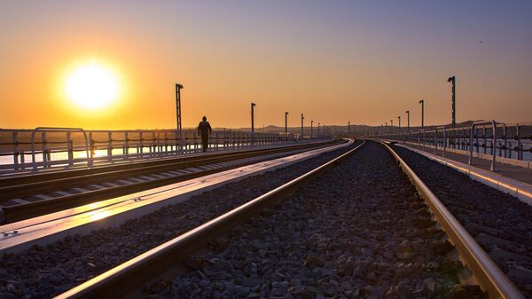 Kırım Köprüsü-demiryolu kısmı - Sputnik Türkiye