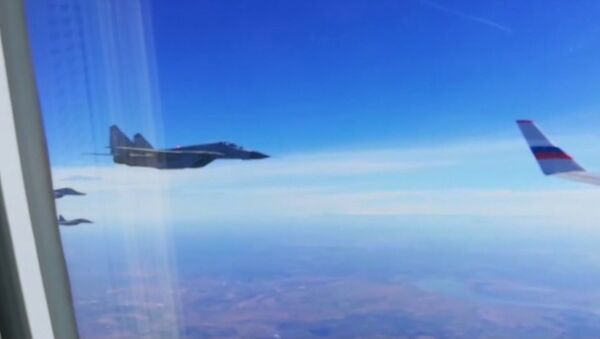Rusya Savunma Bakanı Şoygu'nun uçağına Sırp uçakları eşlik etti - Sputnik Türkiye