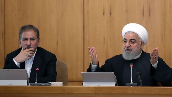 İran Cumhurbaşkanı Birinci Yardımcısı İshak Cihangiri ve İran Cumhurbaşkanı Hasan Ruhani - Sputnik Türkiye