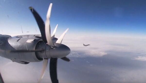 Tu-142 uçaklarının Kuzey Buz Okyanusu üzerindeki uçuşları görüntülendi - Sputnik Türkiye