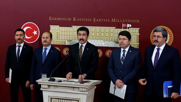 AK Parti Grup Başkanvekili Cahit Özkan, infaz düzenlemesi, basın toplantısı - Sputnik Türkiye