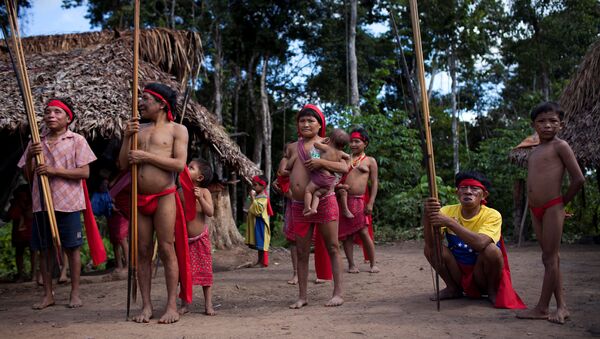 Brezilya’nın Amazon bölgesinde dış dünyaya kapalı bir şekilde yaşayan Yanomami kabilesi - Sputnik Türkiye