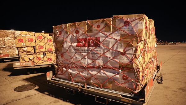 Türkiye'nin Tunus'a gönderdiği yardım malzemeleri - Sputnik Türkiye