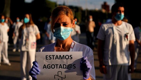 İspanya'da sağlık çalışanlarından protesto - Sputnik Türkiye