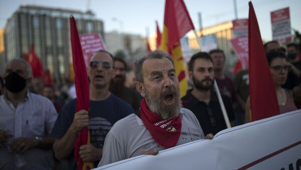 Yunanistan'da 'gösterileri kısıtlama tasarısı' protesto edildi - Sputnik Türkiye